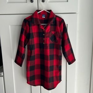 Old Navy red and black buffalo check nightgown nightshirt size 4T